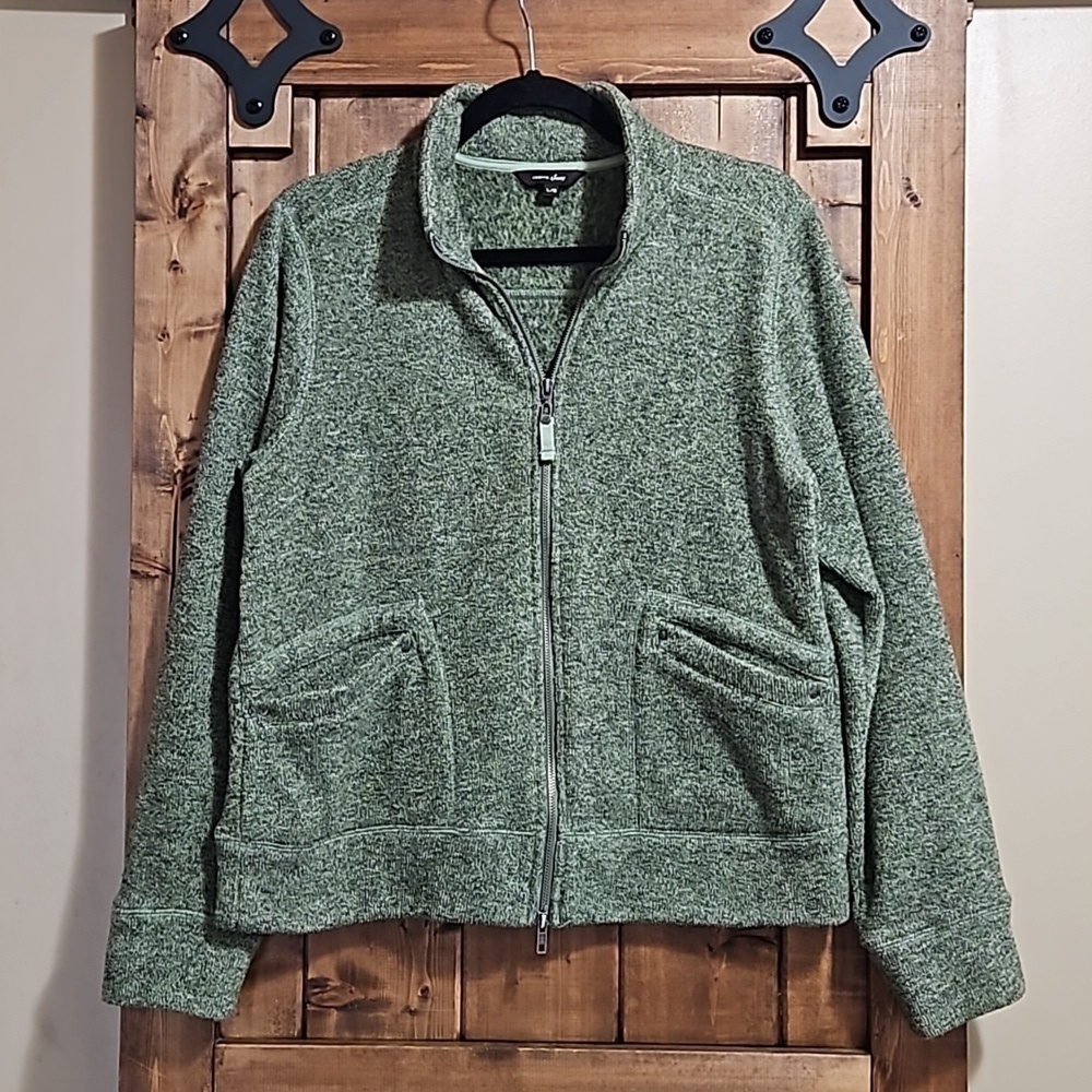 Cotton Ginny Green Vintage Fleece 2 Way Zip Jacket Size Large